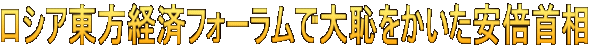 ロシア東方経済フォーラムで大恥をかいた安倍首相