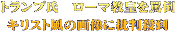 トランプ氏 ローマ教皇を罵倒 キリスト風の画像に批判殺到